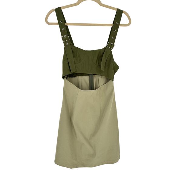 Cider New! Mini Cutout Dress Green Adjustable Straps Gremlincore Goblincore Sz S - Picture 1 of 11